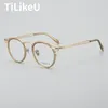 Okulary przeciwsłoneczne ramy Japonię projektanta tytanowego okulary retro octan owalne okulary mężczyźni kobiety czytają miny recepta optyczna