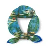 Schals 53 cm Monetölmalerei Wasser Lilien im Teich % Seidenschal Frauen Square Schals Schals Foulard Bandana Haar Schal Q240509