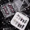 Gothic Dark Gyaru Girls y2k Manual Press on Nails Reusable Metal Craft Armor Detachable Long Nails With Glue Handmade Manicure 240430