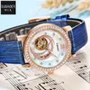 OUBAOER/OUBAOER Fashion Women Całkowicie automatyczny mechaniczny zegarek Water Diamond Hollow Night Glow Waterproof Watch Watch Tips