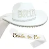 Bérets Bride Bachelorette Party Hat To Be Bridal Shower Cowboy