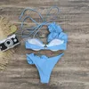 2024 Bikini Flower Bikini Biquini Biquini Biwing Waswwee Swim costumi da bagno Push Up Women Solid Swimwear Sexy Beach Wear Female 240509