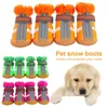 Dog Apparel 4Pcs Stylish Shoes Zipper Closure Good Air Permeability Pet Sneakers Non-slip Dogs Boots Supplies Puppy