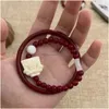 Perlen kleine Katze Rot Armband Weibliche chinesische Retro -vielseitige handgefertigte Armreif Hand Drop Lieferung Schmuckarmbänder Dhgarden Dhmro