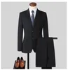 Ternos masculinos 2024 S-10xl Business Formal Soll Color Solid (calça de colete de colete de jaqueta) Man Brideroom Man Simple Elegant Entrevista