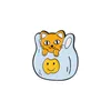 Dit is perfecte emailpennen Fat Cat Box Basket Bag Booch Rapel Badge Funny Animal Quote Sieraden Gift voor kinderen Vrienden Idiot Box