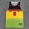 T-shirts voor heren Trillest zwart geel groen bedrukt Los Angeles R.I.P.Bryant Front 8 Back 24 With Love Heart Number 2 Basketball Jersey J240509