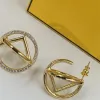 Boucles d'oreilles en argent de créateur de luxe pour femmes dores d'oreilles en or pour femmes