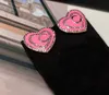 Jóias de designer pendente de charme de qualidade de qualidade de luxo com miçangas de pérolas rosa e brancas estilo de esmalte tem caixa de carimbo PS3643b