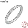 Vecalon Cross 925 Sterling Silver Infinity Ring 5A Zircon CZ Diamiamique Engagement Band de mariage SANGES POUR FEMMES DIMES BRIDES DEMAND 1902