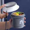 Naczynia obiadowe Picie Mini z łyżką termiczną próżnię na zewnątrz dla dzieci pudełko do przechowywania Taza Desayuno Portatil Handy Stael Stael 450 ml