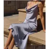 도시 섹시한 드레스 고품질 2022 새로운 디자인 패션 여성 솔리드 깊은 V- 넥 비즈니스 캐주얼 드레스 여성 드롭 배달 의류 wom dhs9f