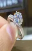 100 REAL 14 K RING WHITE GOLD FOR Women Natural Anillos de Bizuteria White 2 Carats Diamond Anillos Mujer Pave Getting Jewelry2683233
