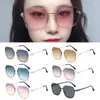 Sonnenbrille UV400 Halbrahmen Metall Mode Fashion Circle Box Frauen Schatten Ladies Brille für Frau