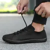 Men Women Running Shoes Comfort Lace-Up Wear-Resistant Anti-Slip Flat Solid White Light Grey Black Shoes Mens Trainers Sports Sneakers