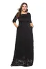 Robes de taille plus taille plus taille élégante légère extension de demoiselle d'honneur de soirée de soirée maxi longue robe avec poche pour femmes y240510