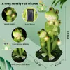 Shumi Solar Garden Statues Frog Decor with Lights, Yard Decorations Outdoor Figurines Patio Porch Lawn Decor, Unique Housewarming&garden Gifts for Women Mom