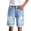 Dames shorts Jean voor vrouwen met hoge taille trendy casual noodlijdende rekbare denim lange gescheurde zoom