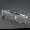 Okulary przeciwsłoneczne Business Reading okulary mody męski lekki metalowy metalowy halflarz o oko odkształcenie UV Komputerowe okulary 1 0- 4 246n