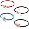 Bijoux de créateur 925 Bracelet en argent Perge Fit Shell Shell Ocean Leopard Head tressé Cordon de cordon de cordon Bracelets Perles de style européen Charmes de style perlé Murano4059397