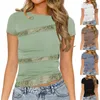 Women's T Shirts T-Shirt Women Plus Size Summer 2024 Sexy Lace Spliced Short Sleeve Round Neck Shirt Clothes