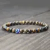 Bracelets de charme Notory Turkey Evil Eyes Bracelet Unisexe Unisexe Minimaliste 6 mm Natural White Hurlite Lapis Lazuli ONYX BRACLET ACCESSOIRES Joias Y240510