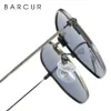 Barcur Classic Retro Reflective Sunglasses Homme Lunettes de soleil Hexagon Sunshes Metal Filear Sun Suns With Box Oculos de Sol Gafas 240510