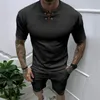 Erkek Trailtsits 2024 Moda Yaz Giyim Üstleri Yuvarlak Boyun Bağlı Kısa Kollu Tişör