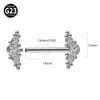 Nippelringar G23 Titanium CZ Charmig Nipple Skärmring Ring Zircon Cluster Nipple Shield Internt gängade Piercing Women Body Jewelry Y240510