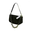 Bolsas de ombro Mulheres Cadeia acrílica Designer de nylon Black Messenger Clutch Bag Lady Baguete