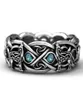 925 sterling Silver Celtic Wolf Ring مع Topaz Fashion Viking Wolf Stains Steelde Band Band Band Jewelry Size 613282991