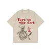 ゴシックY2K漫画スカルプリントコットン特大Tシャツの女性ゆるいカジュアル用途カップルトップハラジュクインスタイル半袖240510