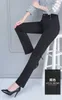 Frauenhose Capris Büro Stretch Straight Hosen Südkorea offizielle Hochtailel Pantalones Mode ol extra große Mutter Hosen Newl2405