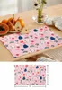 Tapetes de mesa Bohemian Abstract Floral Coffee Coffee Mat Kitchen Placemat Rug Dinnerware Dinnerware 4/6pcs