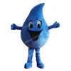 Halloween Blue Water Drop Mascot Costume Cartoon Character tenue Suite