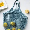 Sacs à provisions 2024 Coton Mesh Net String Sac réutilisable Fruit pliable Rangement à main sac à main