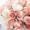 Fleurs décoratives couronnes 30 cm Roses de soie de mariage Vase bouquet de mariage pour décoration de chambre à la maison Garland Scrapbooking Hortensia rose Fleurs artificielles