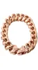 Moda de presente de natal 1215mm aço inoxidável cor de ouro rosa cor de calça cubana Chain de pulseira feminina de pulseira feminina 7quot11quot HA1270963