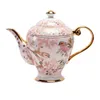 Topgrade de style pastoral européen Bos Chine tasse de café Set Pot Taapot Soucoupe Spoon Milk Sugar Bow Bowl 240508