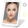 Compact Mirrors Portable vanity light foldable makeup mirror illuminated touch screen with LED USB charging design Q240509