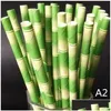Picie słomek biodegradowalny papier bambusowy st sts ekologiczny 25pcs na partię Partię Użyj na promocji Dostawa z upuszczeniem do domu gar dhkfg