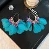 Bengelen oorbellen mode grote v vorm met kralen bloem vrouwen overdreven sieraden geschenk multi -keuze
