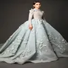 Hochnacken -Prom -Kleider Elie Saab 2019 Applikationen Perlen arabisch Abendkleid Langarm Vintage roter Teppich Promi -Partykleider 204e