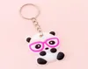 Korean Creative Cartoon Silicon Keyring Kawaii Girls Children Schoolbag Decoration Key Chain Glasses Panda Keychain6509906