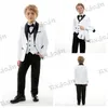 Kledingsets Slim Fit Dresswear Pak Set voor kinderen Schoolactiviteit Handige witte 4 stuks kinderblazer feestjurk voor kinderen