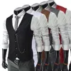 Men Business Vesten Formele heren Waistcoat Fashion Groom Tuxedos Wear Bridegom Vesten Casual Slim Vest Custom Made with Chain