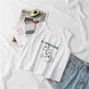 Tanques de femmes Sexy White Crops Tops Y2K Graphic Summer Backless Tank For Women Streetwear Sans manches Top Camisole Female Vêtements