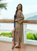 Mulheres verdes militares bordadas Kimono Cardigan Kaftan House Robe Beach Afutes Lounge Swim Swimp-up Q882