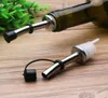 Stainless Steel Liquor Spirit Pourer Antidust Rubber Lids Flow Wine Bottle Pour Spout Stopper Barware Christmas Party Supply DBC 4078024