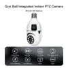 IP -камеры YOOSEE 4MP Двухэкранная беспроводная камера безопасности Dome E27 BUBLE WIFI Двойной линз двунаправленный аудиомониторинг CCTV камера D240510